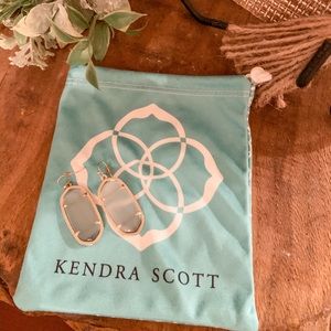 Kendra Scott Gold w/ Slate Gray Stone Earrings